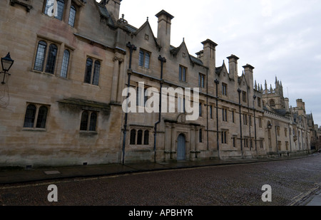 Ansicht des Merton College St. Alban Quad und vorderen Quad von Merton Lane Oxford Stockfoto