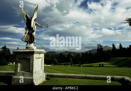 Blick vom Powerscourt Gardens, Wicklow Mountains, Enniskerry, County Wicklow, Irland Stockfoto