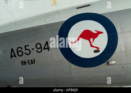Royal Australian Air Force Identifikation Rondell auf einem MacDonnell Douglas Dakota DC3-Flugzeuge Stockfoto