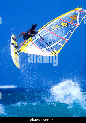Top-Windsurfer Josh Stone in Maui Hawaii Stockfoto