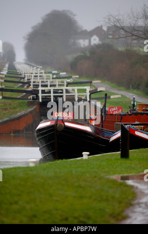 Caen Hill Treppe sperrt in Wiltshire. Bild von Jim Holden. Stockfoto