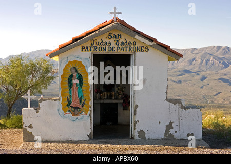 Am Straßenrand Votiv-Kapelle im Staat Chihuahua Mexiko Stockfoto