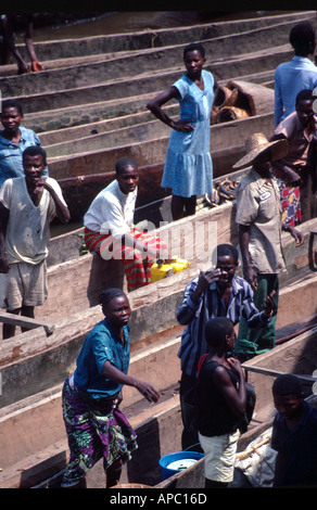 Einbaum-Kanus Kongo Zaire River D R Kongo Zaire Zentralafrika Stockfoto