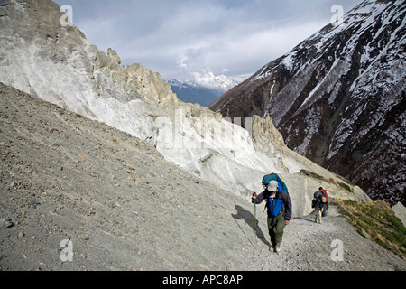 Trekking zum Tilicho-See. Annapurna Circuit Trek. Nepal Stockfoto