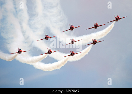 Rote Pfeile bei Wynton. Cambs Stockfoto