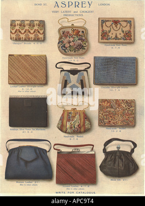 Werbung für Asprey Handtaschen 1928 Stockfoto