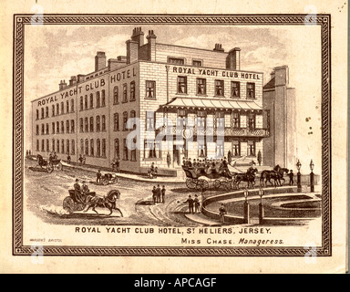 Broschüre des Royal Yacht Club Hotel, St. Helier, Jersey, Kanalinseln ca. 1888 Stockfoto