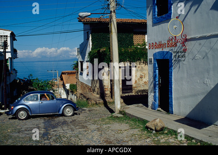 Straßenszene, VW-Käfer, Puerto Vallarta, Mexiko Stockfoto