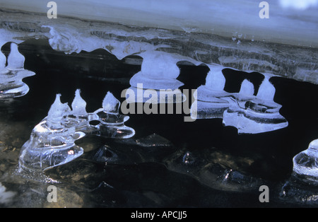 Eiszapfen in Nahaufnahme Stockfoto