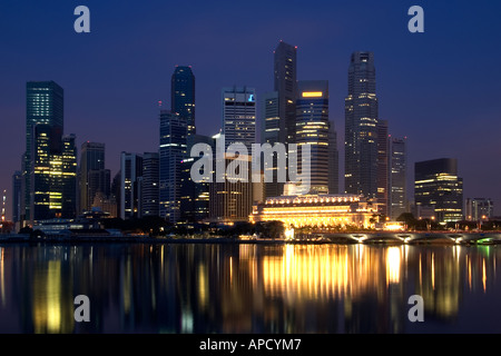 Am frühen Morgen Blick auf Singapur im Jahr 2006, über den Singapore River und Marina Bay Stockfoto