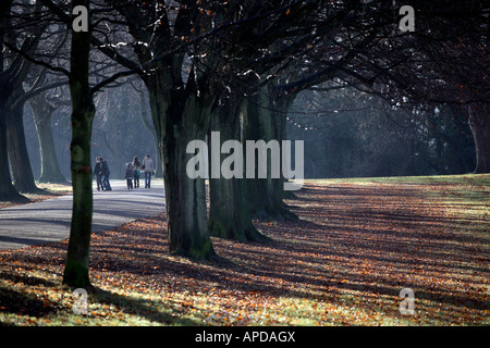 Eine Gruppe von Menschen, für einen Sonntagsspaziergang in Clifton, Bristol. Stockfoto