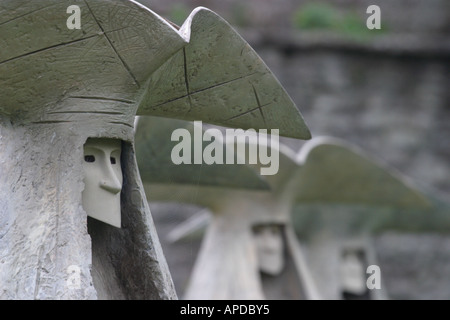 Die Dogerinas Fortschritte Gruppe von Statuen des britischen Bildhauers Philip Jackson bietet venezianische Figuren Stockfoto