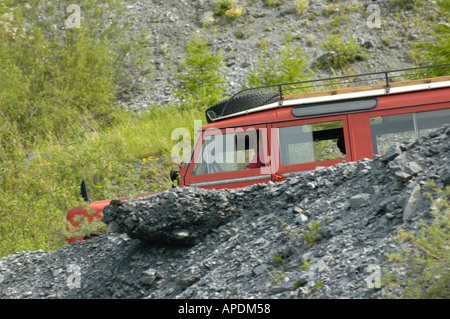 Land Rover Serie 2a 109 Station Wagon LWB als österreichische Feuerwehrauto Konvertierung von Rosenbauer Stockfoto