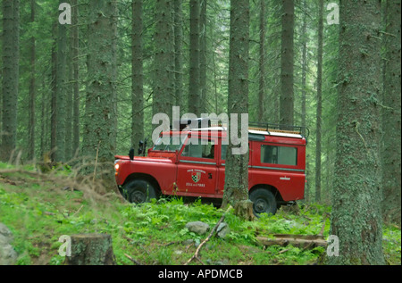 Land Rover Serie 2a 109 Station Wagon LWB als österreichische Feuerwehrauto Konvertierung von Rosenbauer Stockfoto