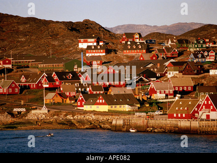 Grönlands Hauptstadt Nuuk Stadt, Süd-west-Grönland, Godthabsfjord Stockfoto