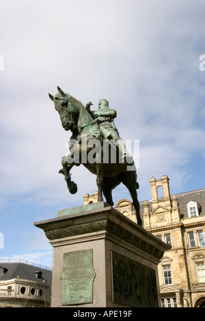 Statue des Schwarzen Prinzen in Leeds City Square Stockfoto