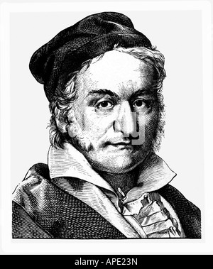 Gauß, Karl Friedrich, 30.4.1777 - 23.2.1855, deutscher Mathematiker, Porträt, Stahlstich, Jahrhundert, Artist's Urheberrecht nicht gelöscht werden Stockfoto