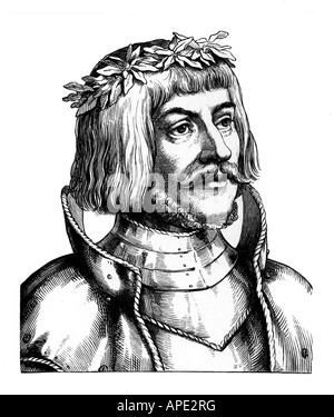 Hutten, Ulrich von, 2.4.1488 - 29.8.1523, Deutscher Ritter und Humanist, Porträt, Stahlstich, Jahrhundert, Artist's Urheberrecht nicht geklärt zu werden. Stockfoto