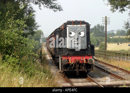 Tag heraus mit Thomas bei der Midland Railway Butterley Diesel Stockfoto
