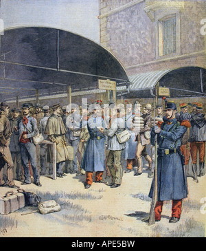 Presse/Medien, Zeitschriften, "Le Petit Journal", Paris, 2. Band, Nummer 53, illustrierte Beilage, Samstag, 28. November 1891, Illustration, "Die neuen Wehrpflichtigen", Stockfoto