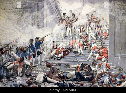 Presse/Medien, Zeitschriften, "Le Petit Journal", Paris, 3. Band, Nummer 90, illustrierte Beilage, Samstag, 13. August 1892, Illustration, "Die greifen für die Tuilerien am 10. August 1792", nach Malerei von Henri Motte (1846 - 1922), Stockfoto