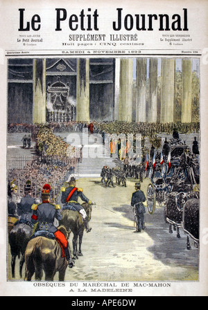 Presse/Medien, Zeitschriften, "Le Petit Journal", Paris, 4. Band, Nummer 154, illustrierte Beilage, Samstag, 4. November 1893, Titel, "Qbsequies for Marshalle Mac-Mahon", Stockfoto