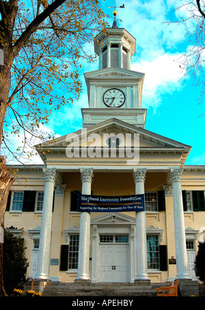 Gebäudefront Schäfer Universität, Shepherdstown, WV Stockfoto