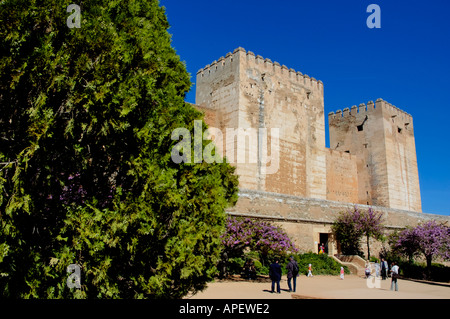 Spanien Andalusien Granada die Alcazaba Türme an der Alhambra-Palast Stockfoto