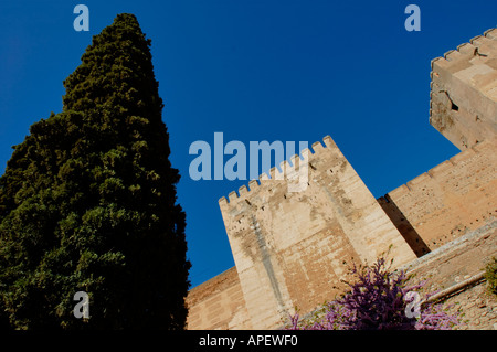 Spanien Andalusien Granada die Alcazaba Türme an der Alhambra-Palast Stockfoto