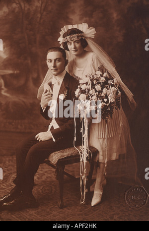 1930er Jahren Studioportrait Hochzeit Stockfoto