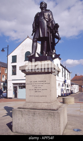 STATUE VON SIR JOHN FRANKLIN FORSCHER UND ENTDECKER DES NORTH WEST PASSAGE SPILSBY LINCOLNSHIRE ENGLAND UK Stockfoto