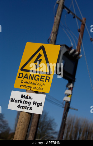 Warnzeichen auf Baustelle Stockfoto