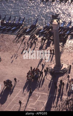 Venedig am Abend Blick hinunter auf die Piazzetta San Marco. 2005. Stockfoto