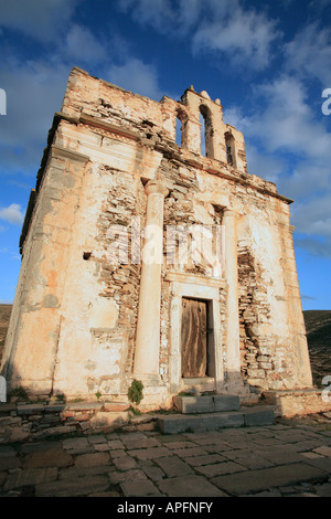 Europa Griechenland Kykladen Sikinos-Blick auf den Tempel von Episcopi Stockfoto