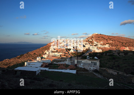 Europa Griechenland Kykladen Sikinos Ansicht von Castro Stockfoto