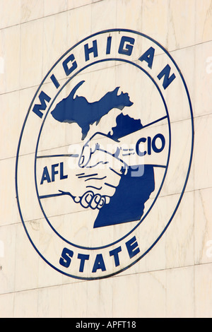 Michigan Lansing, Washington Street, AFL CIO, Gewerkschaftssiegel, MI051018103 Stockfoto