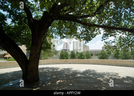 Der Überlebende Baum an der Oklahoma City National Memorial Stelle des föderalen Alfred P Murrah Gebäude. Stockfoto