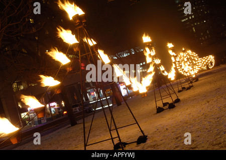 Nacht des Feuers vom Cie Carabosse Wintercity Festival Stockfoto