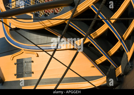 Detail des Bogens der HMS Victory Stockfoto