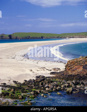 St. Ninians Insel Mainland, Shetland, Schottland. Ein Beispiel für ein tombolo Stockfoto