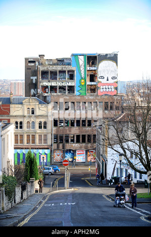 GRAFFITI-ARBEITEN IN STOKES CROFT BRISTOL Stockfoto