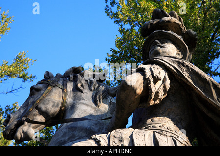 ^ Polnische König "Jan III. Sobieski" Denkmal am Agrykola Straße außerhalb Lazienki Park Warschau Polen Stockfoto