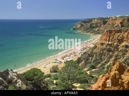 Portugal Algarve Falesia Strand gesehen von Klippen im Sheraton Hotel Stockfoto