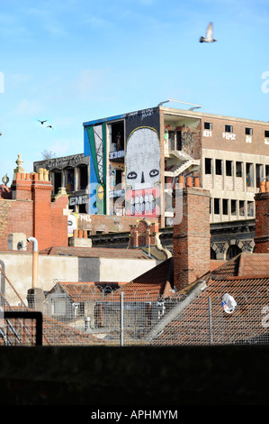 GRAFFITI-ARBEITEN IN STOKES CROFT BRISTOL Stockfoto