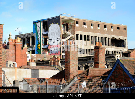 GRAFFITI-ARBEITEN IN STOKES CROFT BRISTOL Stockfoto