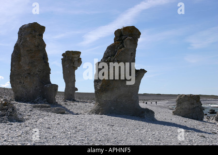 Kalkstein-Formationen am Langhammar auf der Insel Gotland in Schweden Stockfoto