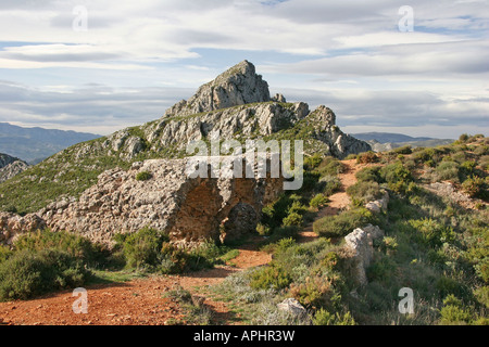 Fort Bernia ist eine Festung auf Sierra de Bernia Stockfoto