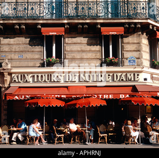 EU-FR Frankreich Region Ile de France Paris 4 Arrondissement das Restaurant Aux Tours de Notre-Dame-Ile De La Cite Mittelformat Stockfoto