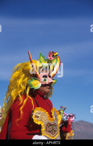 Maskierte Diablada Tänzer, Chutillos Festival, Potosi, Bolivien Stockfoto