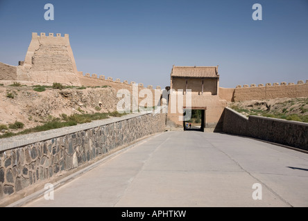 Seidenstraße China Gansu Provence Jiayuguan 14. C Ming Fort chinesische Mauer Stockfoto